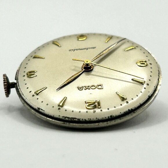 Vintage Doxa Automatic Watch Movement - Watch Head + Crown - WORKING - Picture 3 of 8